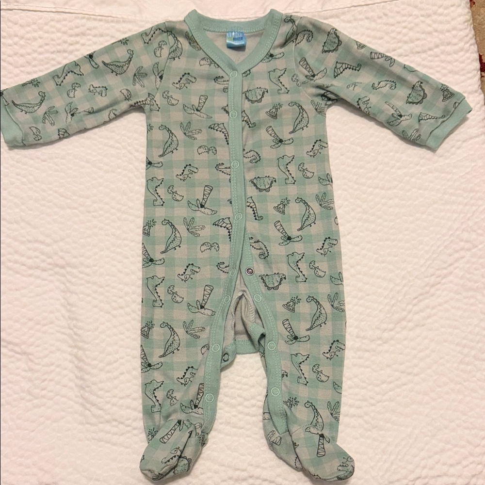 Green Dinosaur Print Kids One Piece